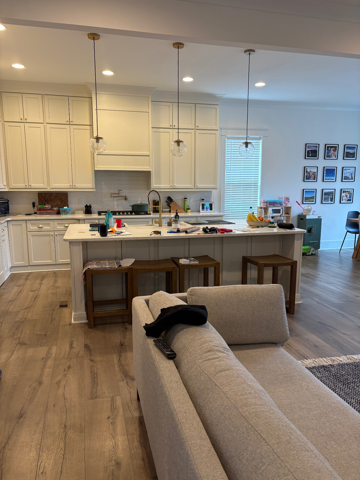 Kitchen & Living Reset — before